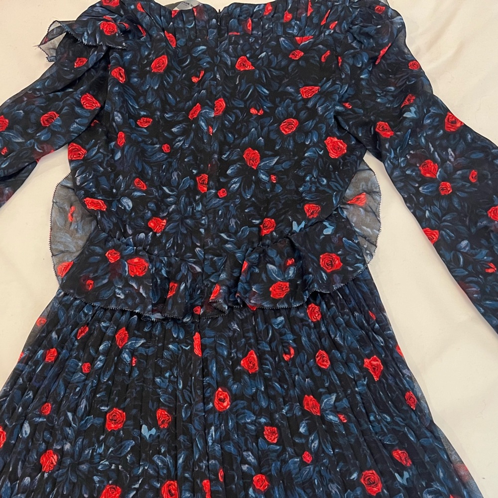 The Kooples Roses Pleated Floral Mini Dress - Picture 2 of 5